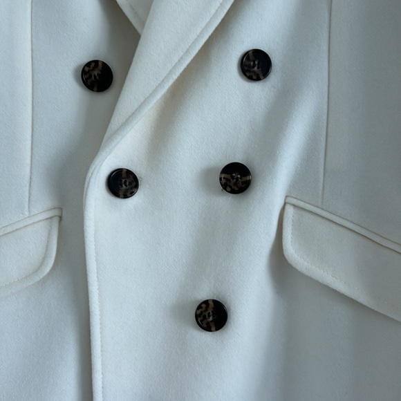 J. Crew Double Breasted Off White Coat 2 - Picture 2 of 7